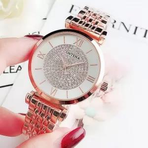 Rose Gold CONTENA Lovely Ladies Girls Casual Analog Quartz F