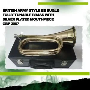 Silver BRITISH ARMY STYLE Bb BUGLE FULLY TUNABLE BRASS WITH
