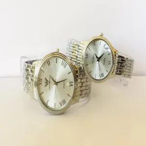 Silver Couple Watches Analog Casual Luxury Fashion Wrist Wat