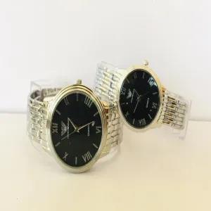 SILVER Couple Watches Analog Casual Luxury Fashion Wrist Wat