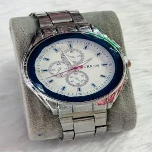 Silver Mens And Boys Casual Silver Wristwatch