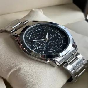 Silver Mens Boys Casual Fashion Silver Wrist Watch