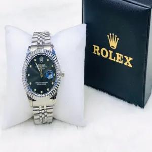 Silver Mens Casual Silver Rolex Watch