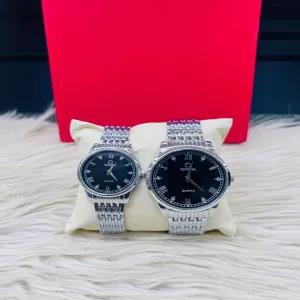 Silver New Mens And Girls Cuoples Watch