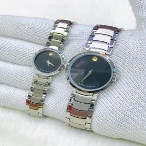 Silver New Mens And Womens Casual Cuople Movado Watch