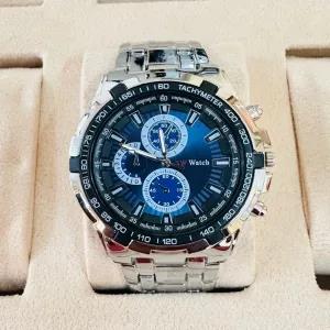 Silver New mens boys casual fashion Watch