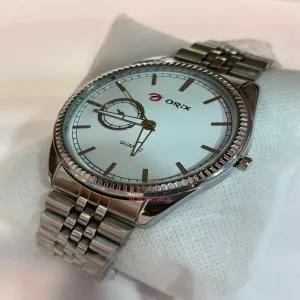 silver New Mens Casual White Face Casual Watch