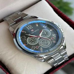 Silver New Naviforce Mens Casual Watch