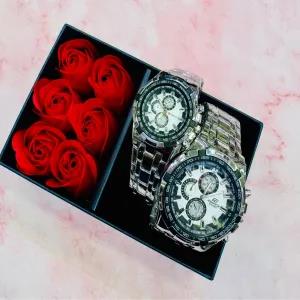Silver New Womens Boys Casual Cuople Watch