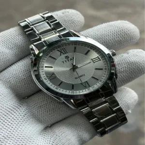 Silver Simple Mens Casual Silver Watch