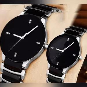 Silver Valentine Couple Watch With Box