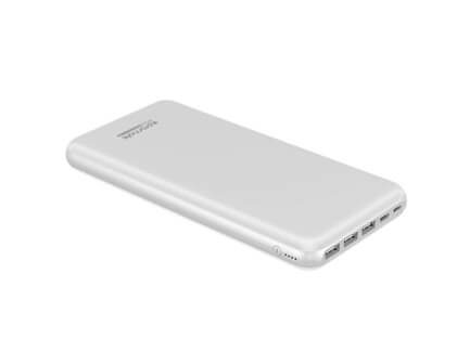Promate 30000 mAh Ultra-Slim Power Bank with 3 Input Ports & 4 Output White
