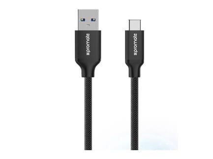 Promate USB-A to USB-C Data and Charging Cable Black