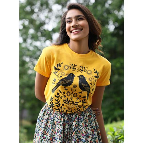 Bird Printed Crew Neck T-shirt