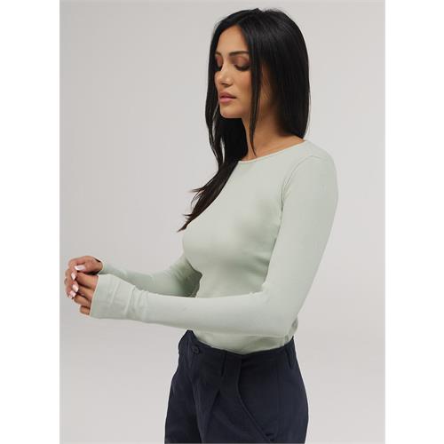 Rib Long Sleeve Top - Baby Green