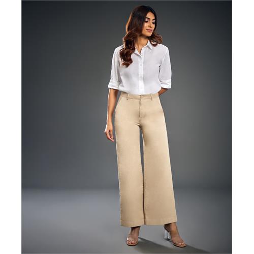 Beige Twill Formal Pant