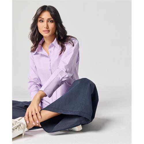 Cotton Oversized Shirt- Lavender