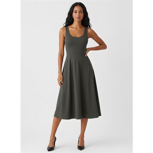 Deep Round Neck Ballerina Style Dress