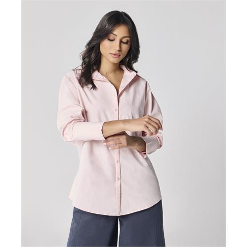 Cotton Oversized Shirt- Baby Pink