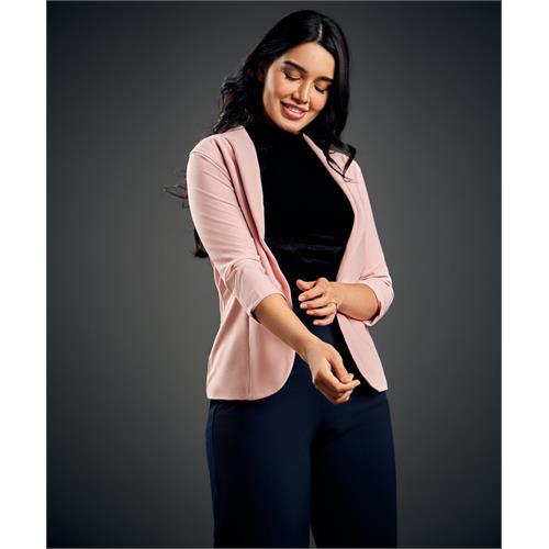 3/4 Sleeve Pink Office Blazer