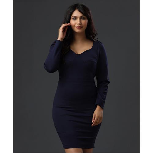 Autumn Vintage Navy Blue Formal Dress