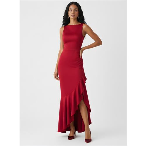 Back Cord Detail Satin Maxi Dress