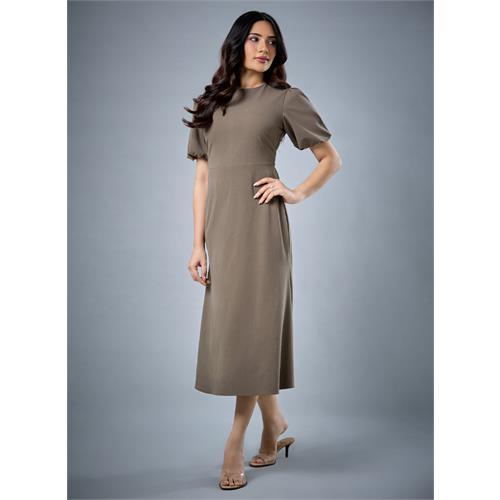 Balloon Sleeve Aline Formal Dress