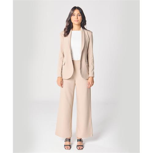 Beige Flared Formal Pant
