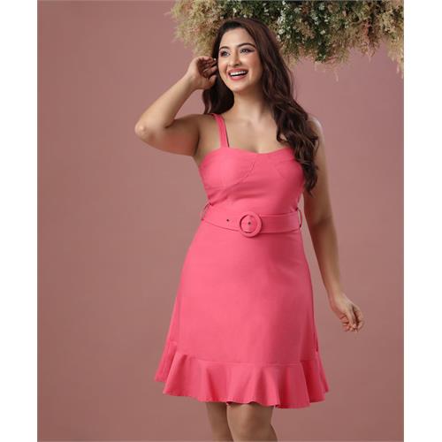 Bustier Frilled Pink Dress