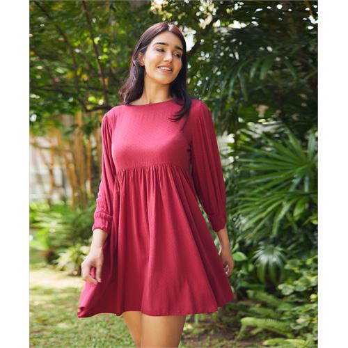 Candice Two Way Babydoll Maroon Dress