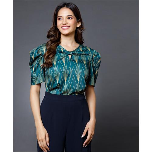Chiffon Printed Vneck Top