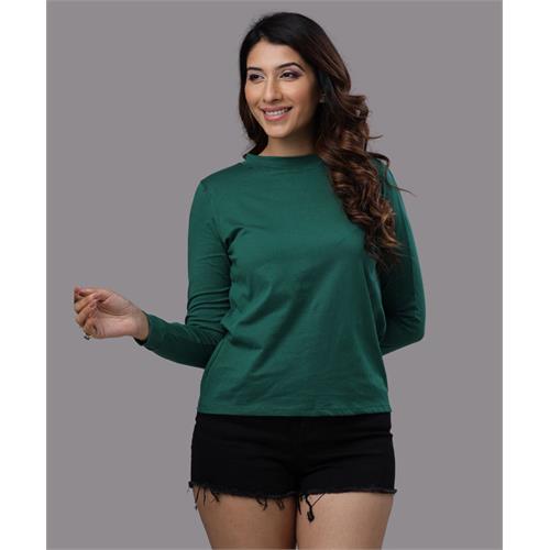 Crew Neck Long Sleeve Dark Green Tee