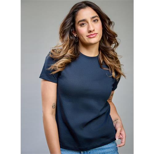 Dark Blue Basic Crew Neck T-shirt