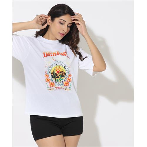 Desert Arizona Printed White Oversize TShirt