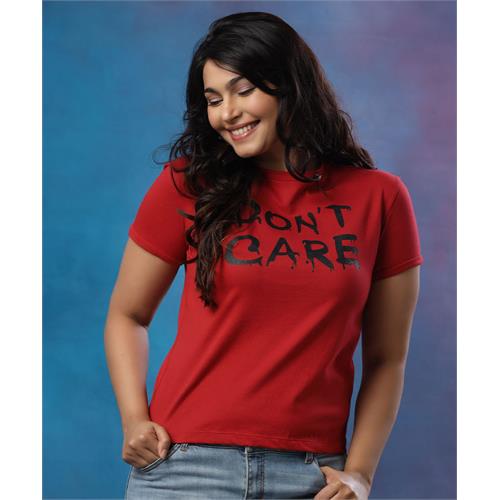 Don t Care Printed Crew Neck Tshirt