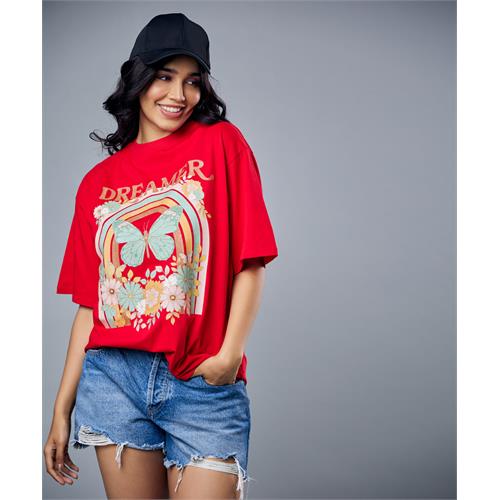 Dreamer Oversized Red Tshirt