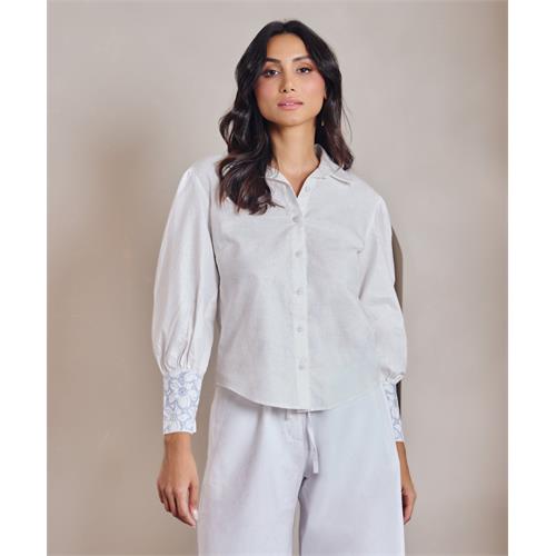 Embroidered Linen Shirt With A Cuff