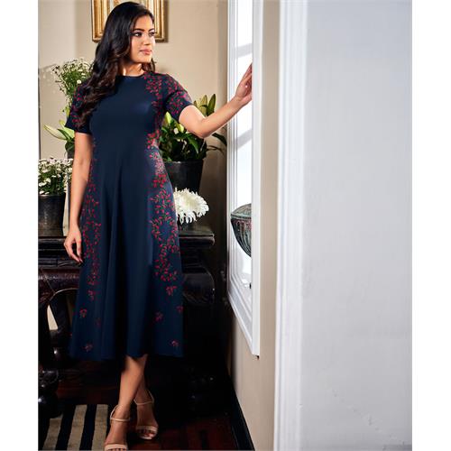 Embroidery Blue Dress