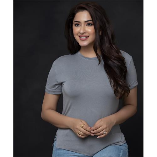 High Low Short Sleeve Grey T-shirt