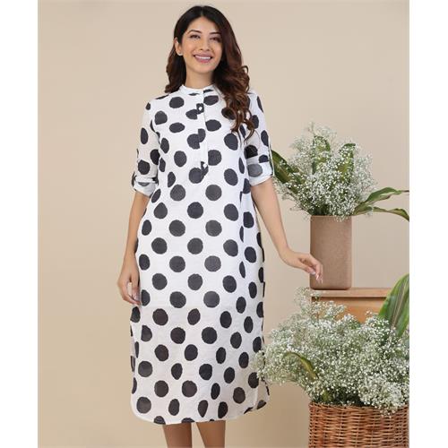 Large Polka Printed Kurtha Dress