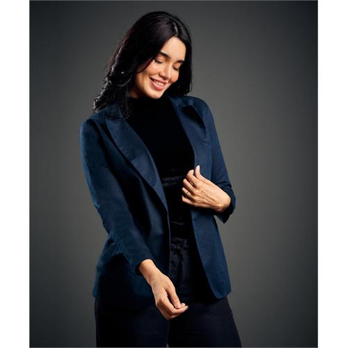 Linen Ladies Blue Blazer