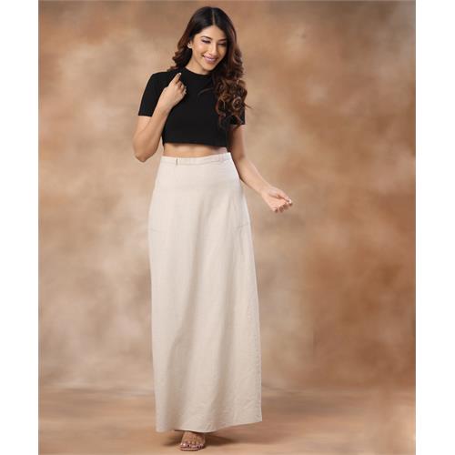 Long Mid Waist H-Line Regular Skirt