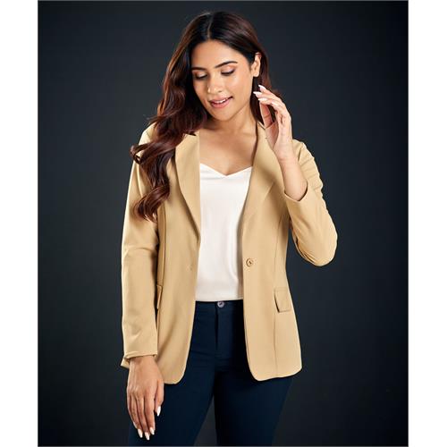 Long Sleeve Beige Blazer