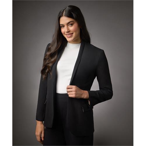 Long Sleeve Formal Blazer With Pockets-Black