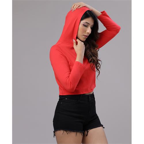 Long Sleeve Red Hoodie Tshirt