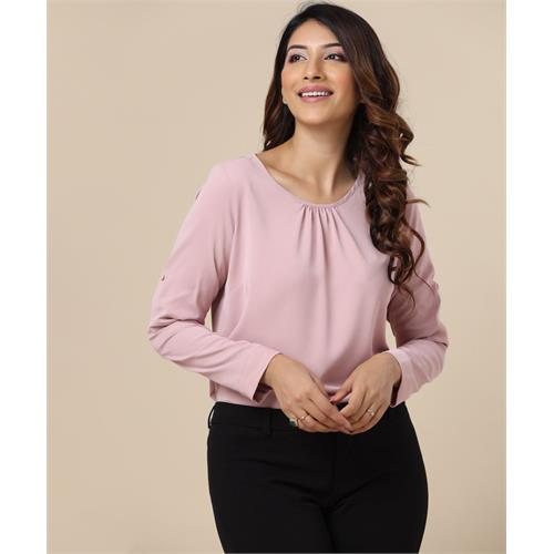 Long Sleeve Scoop Neck Pastel Top