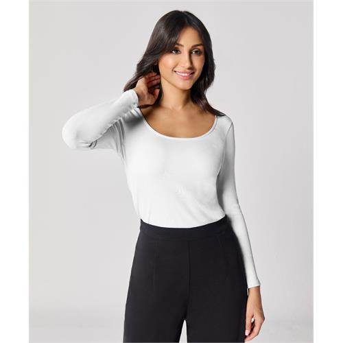 Long Sleeve White Rib Top