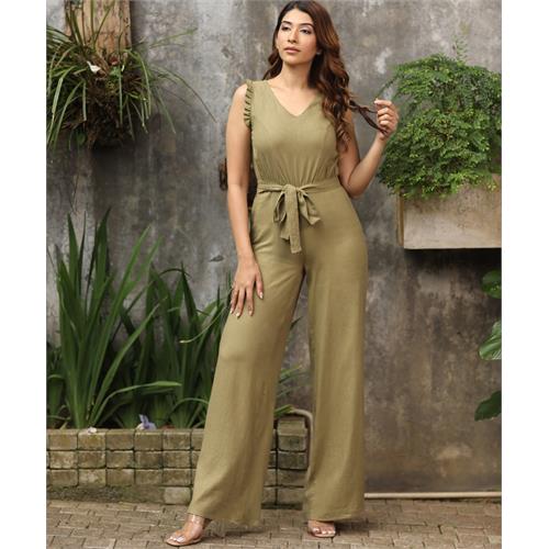 Loose Fitted Linen Jump Suit