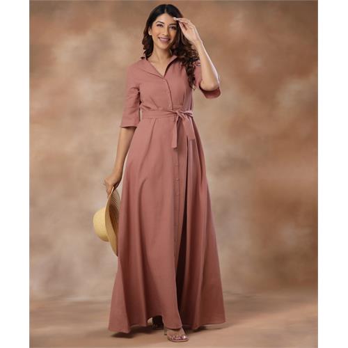 Loose Fitted Linen Maxi Dress