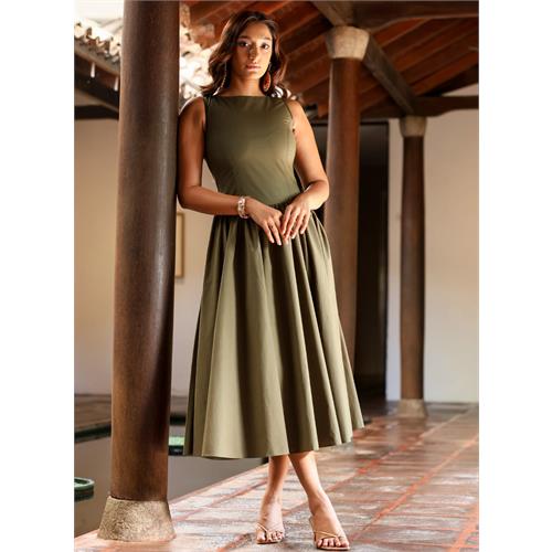 Low Waist Sleeveless Cotton Dress